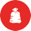 Icona Rifiuti C&D colore bianco su sfondo rosso per applicazioni Frantumazione e Vagliatura - Matec Industries